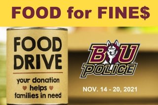 BU Police Department holding annual Food for Fines event Nov. 14th through the 20th, 2021